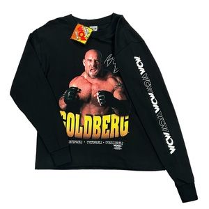 Vintage 90s WCW Wrestling Bill Goldberg Long Sleeve 1998 T Shirt Size Kids XL